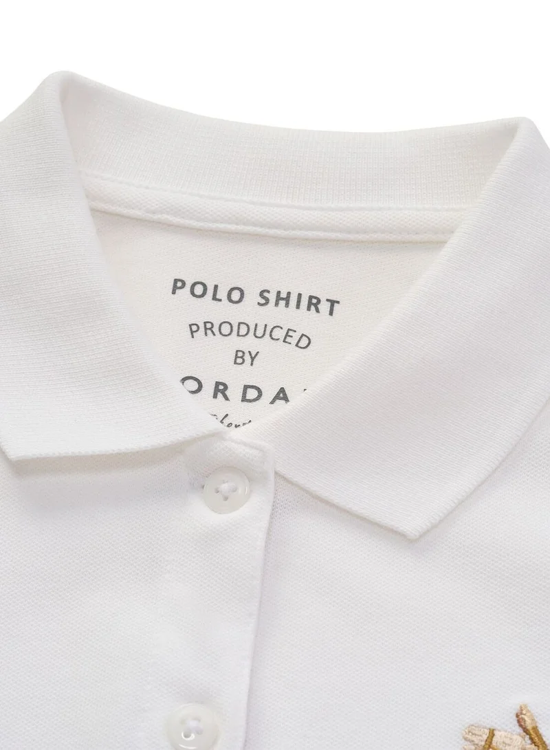 GIORDANO  Women’s Slim Fit Embroidered Napoleon Polo for Women | Best Price UAE